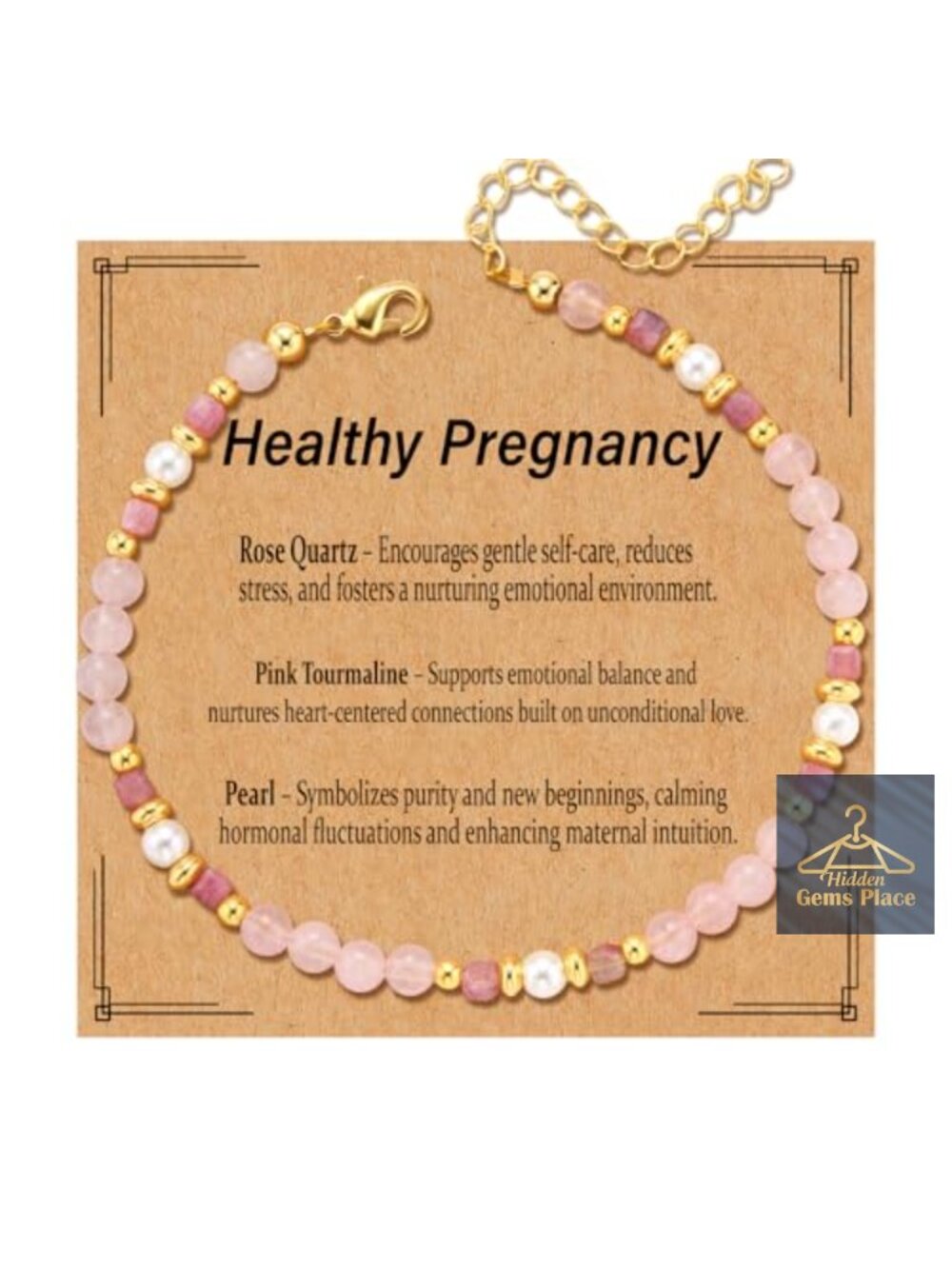 Natural Healing Crystal Bracelet Anxiety Relief Adjustable Fit Gift